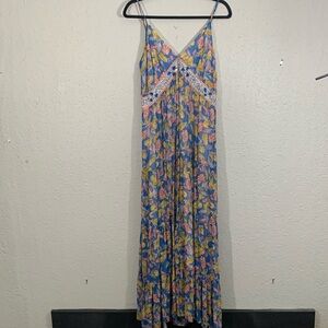 Anthropologie | Dresses | Anthropologie Maren Dress Embroidered Maxi Sheer  Sleeves Dress Size 4 | Poshmark